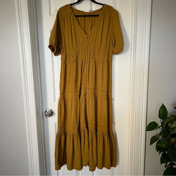 Lucky Brand Mustard Midi Dress - Picture 1 of 5